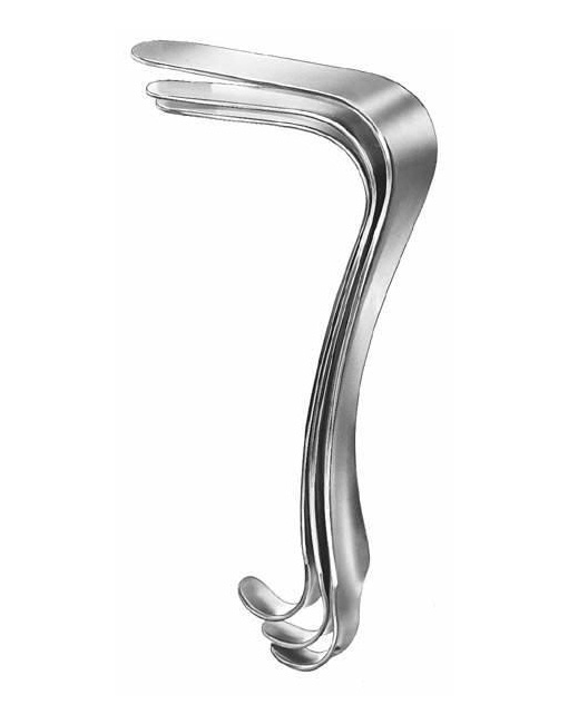 Heaney-Ballentine Hysterectomy Forceps, Jaws W/ Longitudinal Serrations, Curved, Single Groove, 8 1/4" (21.0 Cm)